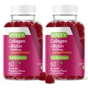 Viteey Colagen Gumies cu gume de biotin pentru piele de par si unghii vitamine - Biotina si Colagen Suplimente pentru femei si barbati - Vegan, Gluten-Free 