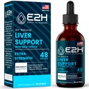 Ficat Cleanse Detox & Reparatii - Herbal Liver Support Milk Thistle Supplements - Silymarin Milk Thistle Supplements with Dandelion Root, Chanca Piedra, Turmeric Root & Anghinare Extract - 2 Fl Oz by E2H
