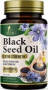 Black Seed Oil Softgels 1000mg - Premium Nigella Sativa Blackseed, Pure Natural Black Cumin Seed Oil & Antioxidant pentru Skin & Immune Support - Non OMG, îmbuteliat în SUA Supliment - 60 Softgels