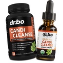 Candi Cleanse Supplement Pastile & picături - Organic picături de ulei de Oregano lichid & negru Walnut Wormwood - Extra Putere Natural Gut Curățator Detox de sănătate Suplimente și capsule de acid caprilic