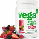 Vega Proteina si Greens Proteine Powder, Berry - 20g Plant based Proteine Plus Veggies, Vegan, Non OMG, Pea Proteina pentru Femei si Barbati, 1.2 lbs (Packing May Vary)
