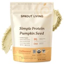 Sprout Living dovleac organic Seed Proteine Powder, Nearomated, 20 Grams de plante pe bază de praf de proteine fără îndulcitori artificiali, non-GMO, Vegan, Gluten Free (1 liră, 15 serviri)