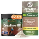 EarthNutri Creatin monohidrat pulbere - Pure Creatin Supliment pentru forţă musculară, Putere & Performanţă - non-GMO, zahăr-fără, aditiv-gratuit 