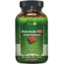 Irwin Naturals Brain Awake RED cu oxid de azot Booster - 60 lichid Soft-Gel - Suport de sănătate și performanță de optimizare a creierului - 20 Serviri totale