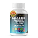 GABA 5-HTP L-Tryptofan L-Theanin Vitamina D3 Vitamina B6 Sfântul Basil Valerian Mușetel Ginkgo Biloba Ginger -150 Capsule - Made in USA