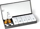 PORT X POLISH Designer Săptămânal Pilula Organizator (Single 1X Daily, Classic Black) 