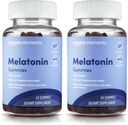 Elemente - Melatonina 10mg Gummies, Suportă somn odihnitor, căpșuni, 60 Conte (precedent Revly) (Pachet de 2)