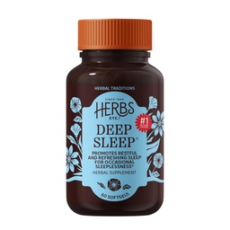 Herbs Etc. Deep Sleep Softgels, Organic Chamomile & Lemon Balm, 60 Count