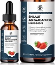 iMATCHME Silajit lichid picătură cu Ashwagandha pentru energie îmbunătățită și sprijin imunitar, Shilajit pentru bărbați Booster energie, zahăr-gratuit, aromă de căpșuni, 2 Fl Oz