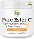 Wholistic Pet Organics Pure Ester-C Pulbere pentru câini - 2 Oz - Alternative sănătoase pentru câini Alergia Chews - Vitamina C Supliment pentru alergii câine ajutor, Suport imun, Mâncărime pentru câini - Made in USA