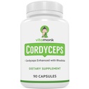 VitaMonk Cordyceps Capsule de ciuperci cu Rhodiola, 2 Grams de Cordyceps ciuperci îmbunătăţite cu Rhodiola - Boost Energy, Lupta Stres, Îmbunătăţirea performanţei, non-GMO - 2000mg - 90 Caps
