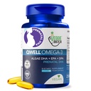 Vitamine prenatale Vegane cu DHA (60 Count) Omega-3 - Qwell mai bine decât ulei de pește, funcția creierului - 820 Mg Algae DHA & EPA, vitamine prenatale Vegane cu vitamina E, Caragenan-Free
