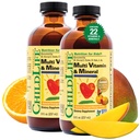 COPILDIFE ESENȚIALE Copii Multivitamine & Minerale - Vitamine pentru copii, Multivitamine lichide pentru copii, Multivitamine pentru copii, Vitamine lichide, Multivitamine pentru copii - Portocaliu natural & Mango, 8 Fl Oz (Pachet de 2)