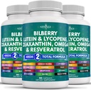 NEW AGE Eye Health Vitamins with Bilberry Lutein & Zeaxanthin Lycopene Resveratrol Grape Seed Extract Astaxanthin - Eye Vitamin - 180 Count