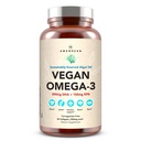 AMANDEAN Vegan Omega 3 Supliment. Premium Fish Oil Alternative. Algae DHA & EPA. Caragenan Free Softgels. Algal Essential Fatty Acids. Inimă cu bază de plante, creier, ochi, piele, suport imunitar. (60ct)