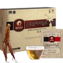 SAMSIDAE Coreeană Panax Red Ginseng Ceai instant, Cutie de 50 Sachete, Îmbunătățește circulaţia sângelui, Performanțe intelectuale și memorie, stimulează energia