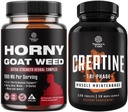 Bundle de Horny Capra Extract Complex de buruieni pentru bărbați și femei a îmbunătățit energie și rezistență și pastile de înaltă rezistență Tri fază Creatine - Optimal Muscle Builder Createre Supliment pentru bărbați și femei