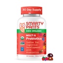 SmartyPants Organic Kids Multivitamine Gumies: Probiotice, Omega 3 (ALA), Vitamina D3, C, Vitamina B12, B6, A, K & Zinc pentru suport imun, Biotin, Trei arome de fructe, 120 Conte (30 zile de aprovizionare)