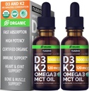 Nusava Vitamina B12 Picături lichide, D3 K2, & Clorofila Bundle - Vitamine lichide potente pentru inimă, energie, Brain & Suport Imun - non-GMO, Gluten-Free, 2pk Fiecare