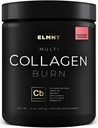 ELMNT Super Colagen Burn pentru femei w. Probiotice, Acid hialuronic, Otegar Apple C, KSM66, Biotin+ Premium Colageno Multi Colagen Pulbere de proteine pentru pierderea in greutate, Fat Burner, Păr, Skin+ (R-Lemonade)