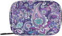 Paisley Flower Purple Pill Box 7 zile Pill Case sac de călătorie Pilulă Organizator sac cu Zipper Portabil caz Weekly Compact Dimensiune pentru Deținătorul Suplimentului de vitamine