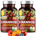 Number One Nutrition Premium D Manose Supplement for Women and Men [Max Force, 1350MG] Natural D-Mannose with Cranberry, Hibiscus and Dandelion for Urine Tract Health, 240 Count
