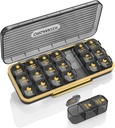 Organizator de pastile de 3 ori pe zi - Acedada Weekly Pill Organizator de 3 ori pe zi, Big Pill Box 7 zile Medicina Organizator Caz Pilula, Pilula Container, Daily Pill Box 3 Times A Day, pentru Vitamina, Black G