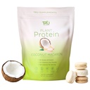 Suplimente TRU Pudră de proteine pe bază de plante, BCAA, EAA, 20g Vegan brun orez și proteine de mazăre, 100 Calorii, 27 Vitamine, Fără arome artificiale 25 Serviri (Coconut Macaron)