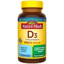 Natural Made Vitamina D3 5000 UI (125 mcg) Softgels, Extra Force Vitamina D Supliment pentru Bone şi Immune Health Support, 90 Softgels, 90 zile de aprovizionare