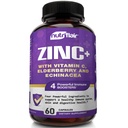 NutriFlair Zinc 50mg - cu vitamina C, Elderberry, Echinacea Purpurea Extract, Zinc oxid - Comparativ cu picolinat, Citrat, Oxid - Suport imun complet Formula pastile cu 4 Immune Defense