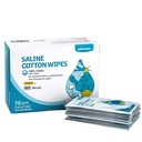 Câștigător Saline Șervețele Saline, 6" x 8" Șervețele mari de îngrijire personală, Pads Saline Gentle pentru Piercings, Multi-Purpose pentru ochi sensibili și față, Înfășurat individual, 70 Conte