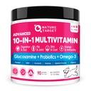 NATURĂ ŢINTĂ Vitamine de câine pulbere, Probiotice şi enzime digestive pentru sănătate gutoasă, Glucosamină & Chondroitin & Omega 3, Supliment complet pentru produse alimentare de câine de casă, comun & Skin & Immune suport