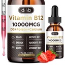 Vitamina B12 Picături lichide Sublingual 10000 mcg, Triple B-12 Supliment complex, Methyl & Methylcobalamin Blend pentru femei & Men, Mood & Energy Booster, metilat B 12 pentru suport metabolic & de sănătate