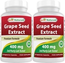 Cel mai bun extract de semințe de struguri 400 mg 120 vcaps (120 Count (Pachet de 2))