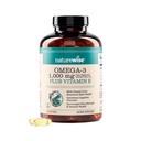 NatureWise Extra-Forngth Omega 3 Suplimentul de ulei de pește - 1000 mg per Serving - 600 EPA & 400 DHA și vitamina E - Sprijin pentru inima și sănătatea creierului - Aroma de lamaie, OMG-free - 180 Softgels[3-Lonth Supply]