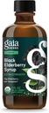 Gaia Herbs Black Elderberry Syrup - Immune Support Supplement - Made with Organic Black Elderberries (Sambucus nigra) for Immune System* - USDA Certified Organic Formula - 3 Fl Oz (18-Day Supply)