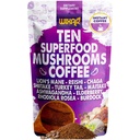 Cafea Superfood WIXAR - Praf de cafea instant, Zece extracte Superalimentare cu Coama Leului, Coaja Curcanului, Reishi, Chaga, Shiitake, Ashwagandha, Rhodiola Rosea, Elderberry, 5oz supliment de ciuperci