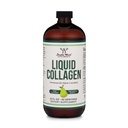 Suplimente de lemn dublu Colagen lichid - 2500 mg de Colagen de bovine hidrolizate (tip 1, 3 și Grassfed) - 32 Serviri - pentru femei și bărbați - 30 mcg de Biotin - Aroma de pere fără zahăr