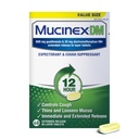 Mucinex DM 12Hr Congestia toracică & medicament de tuse pentru adulți, Rece și medicament de tuse pentru exces de Mucus Relief, 600 mg Guaifensin & 30 mg Dextrometorfan HBR, 68 Bi-Layer comprimate