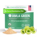 Amla Powder & Green Tea Superfood Supplement, 20x Ultra concentrat Amla, suport antioxidant, Made with Oolong Tea and Indian Gooseberries, Organic, Vegan, Classic Flavor, 30 Servings