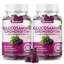 GGlucosamină Chondroitin Gummies Zahăr, extra Putere 1500mg Glucosamină cu Chondroitin MSM & Turmeric, Supliment comun de sprijin pentru bărbaţi şi femei Sănătate comună (120 Conte (Pachet de 2))