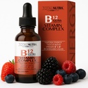 extra Putere lichid B12 Vitamine picături- Vitamine B12, B6, B3- Vegan şi non OMG- Energie instant, Focus & suport metabolic cu ceai verde, Carnitina & Ginkgo Biloba- Alternative la B complex capsule