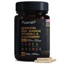 Querbetin Zinc Vitamina C Vitamina D Bromelain Elderberry - Lung Immune Supplement Adulți cu Artemisină, Moss de mare, Echinacea, Alergie Relief 120 Conte