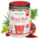 MacroLife Naturals Miracle Reds Super Food Supplement Powder Antioxidanți Polifenoli Enzime Probiotice - Vegan organic ne-GMO organic Gluten & lactate gratuit (30 Serviri)