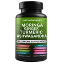 Curcumin curcumin Moringa Suplimentul Ginger Boswellia Saffron - Suplimente de sprijin comun pentru femei și bărbați cu scorțișoară Ceylon, Tart Cherry, Quercetin Usturoi Nettle Holy Basil - 120 Conte