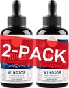 WINDSOR BOTANICA Supliment de fier lichid pentru femei 2-pack - Acid folic, vitamina C, Vegan suplimente de fier lichid pentru anemie, Menstruatie, Suport de sarcina - Drops Orange Flavor - 2x2oz