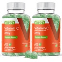 Gume de vitamina C masticabile Viteey pentru adulți - 700 mg supliment de sprijin imun cu rezistență suplimentară - Vegan, Gluten gratuit - 120 Conte