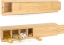 Bambus Organizator de pastile saptamanal - Cutie de comprimate de lemn de 7 zile - Organizator ideal de pastile estetice pentru vitamine sau suplimente