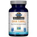 Gradina de viata Dr. Formulat DHA 1000mg Ulei de peste - Lemon, O dată pe zi 1000mg DHA + DPA în formă de trigliceride, Omega o singură sursă 3 Supliment pentru ochi Ultimate, Brain & Heart Health, 30 Softgels