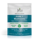 Jetsu Pure 7 Organic Mushroom Extract pulbere, Chaga, Cordyceps, Lion's Mane, Maitake, Reishi, Shiitake & Turkey Tail Ciuperci Supliment, pentru Suport Immune, Focus, Energie
